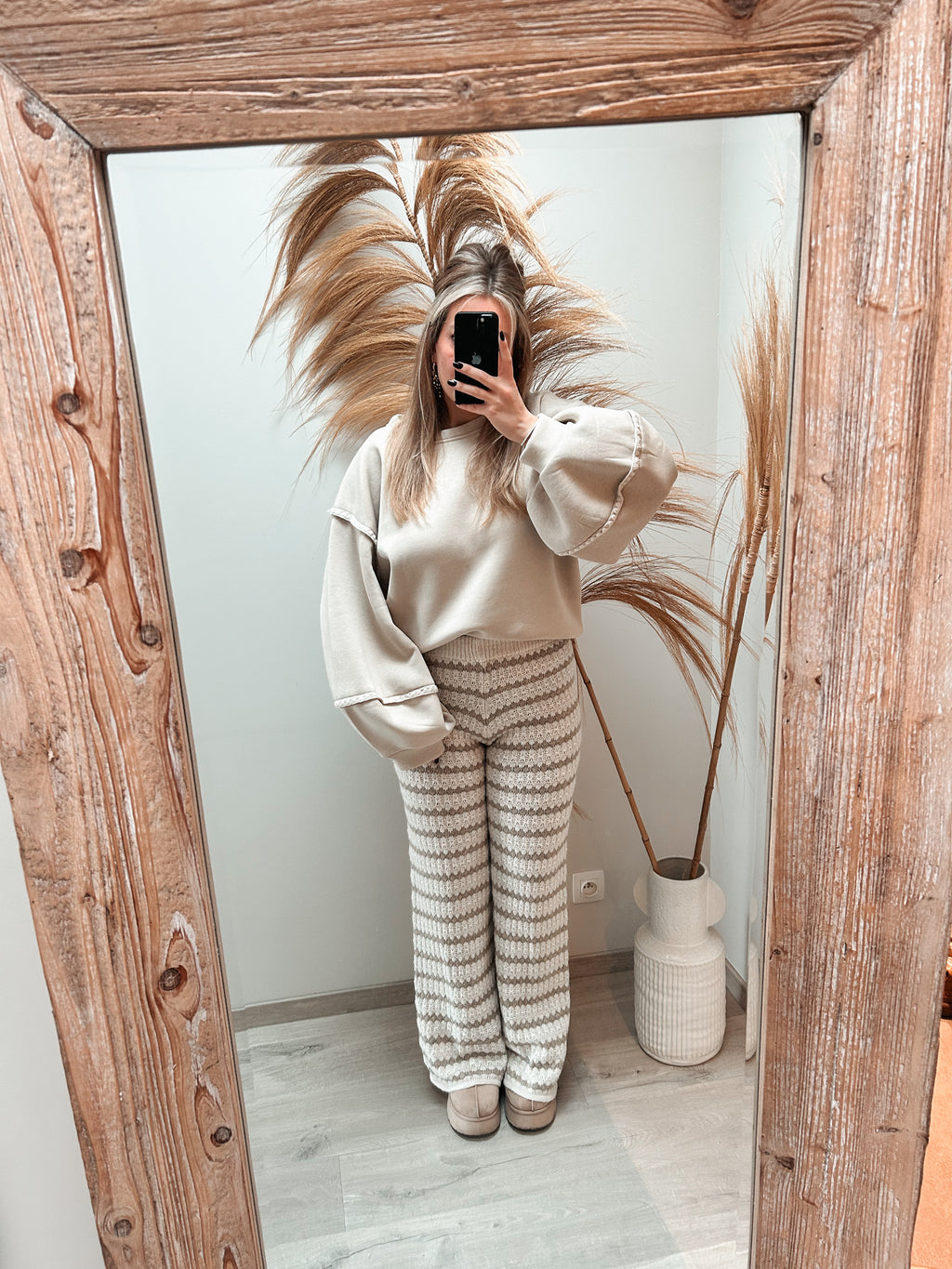 Coco knit pants - crème/beige