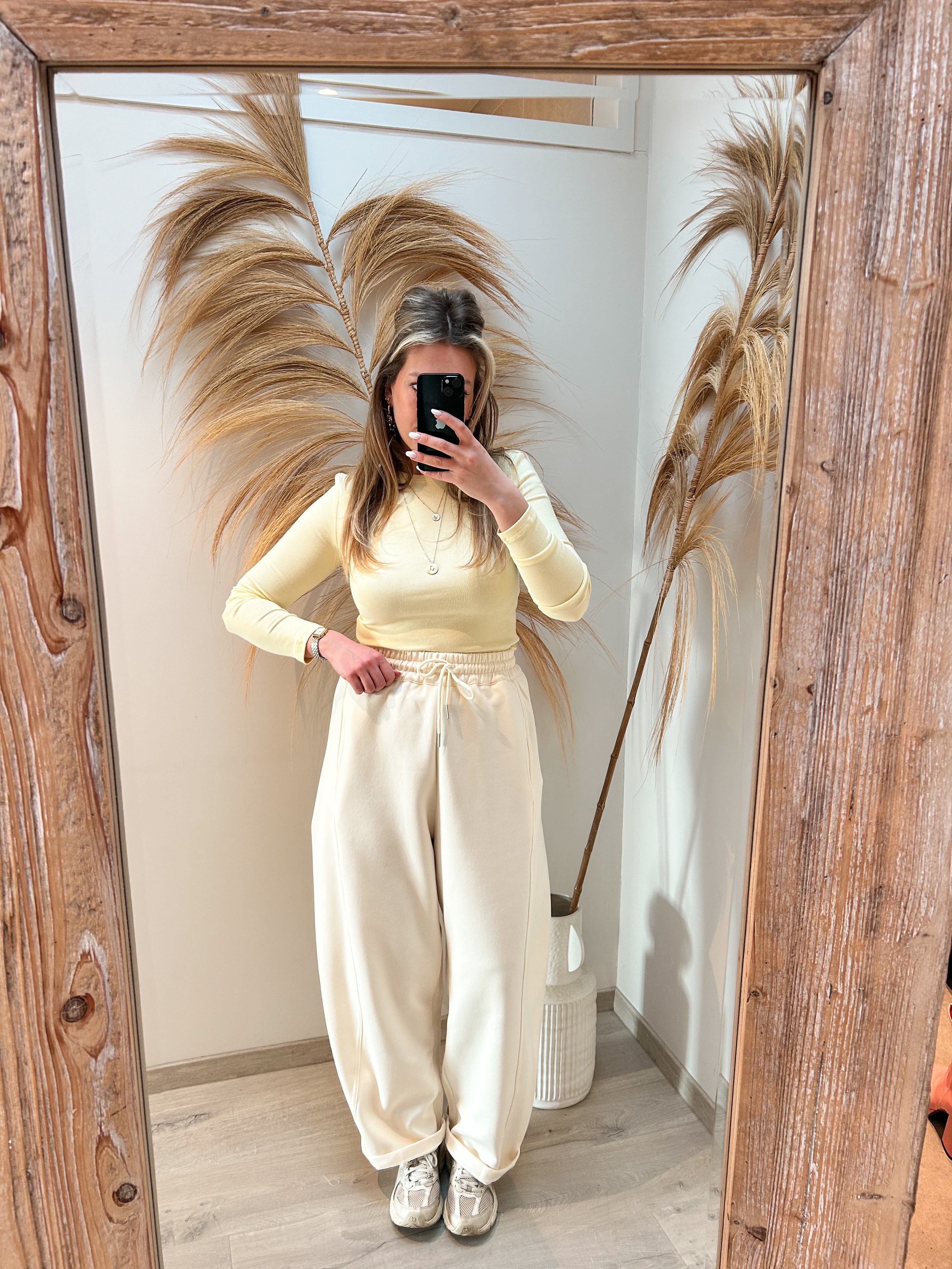 Tara basic stretch shirt - geel