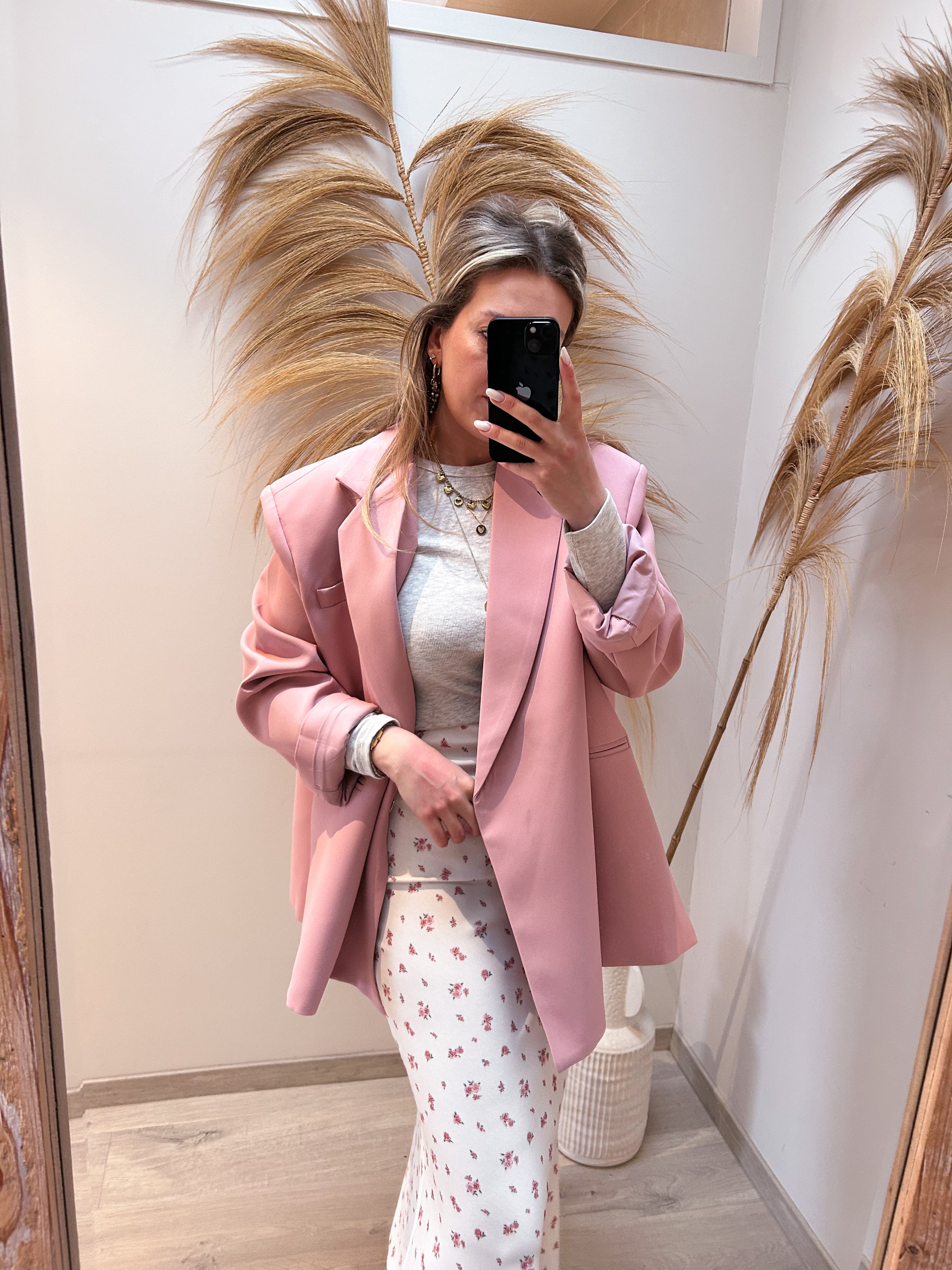 Tara basic stretch shirt - grijs