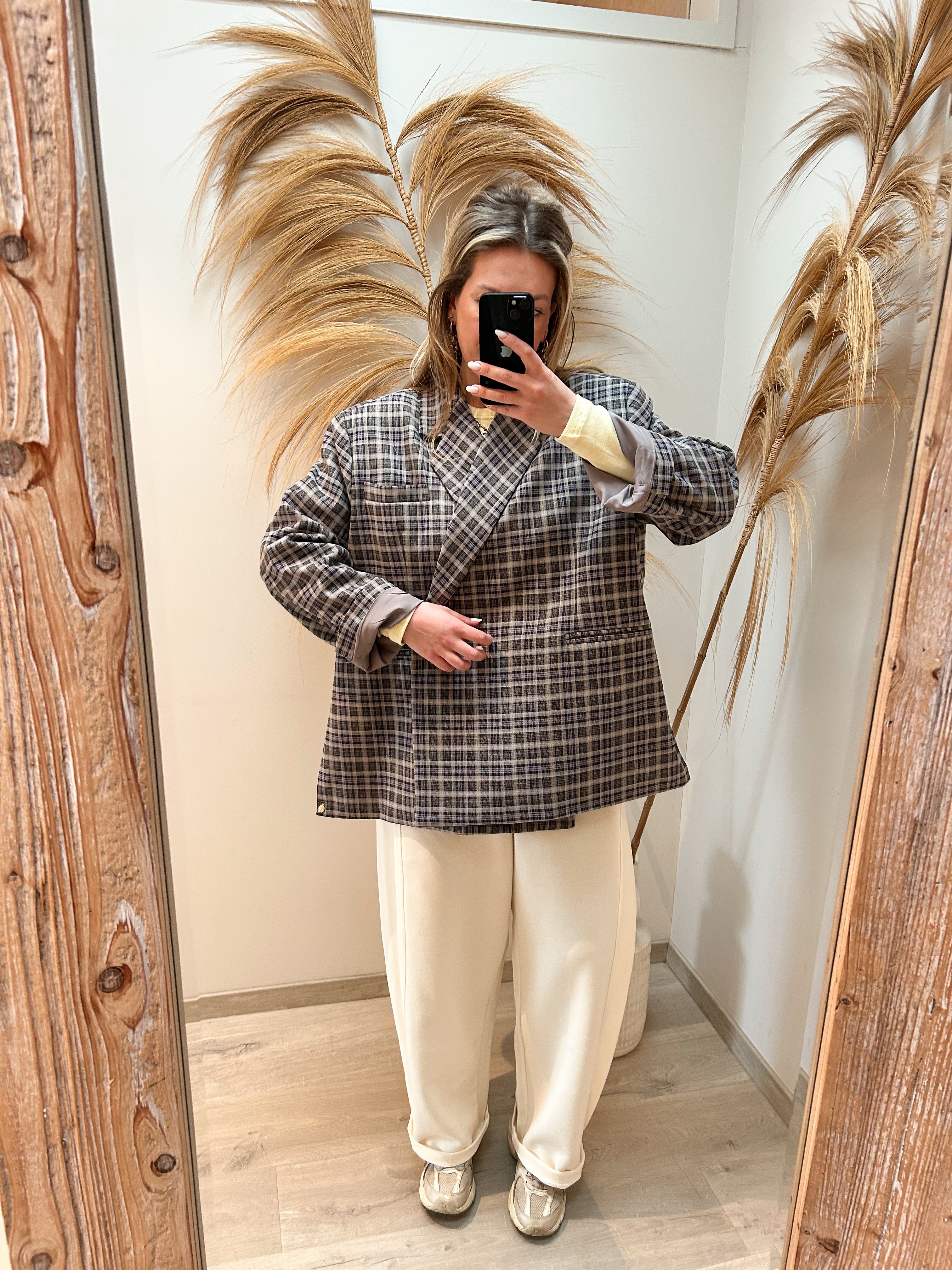 Jackie oversized checkered blazer