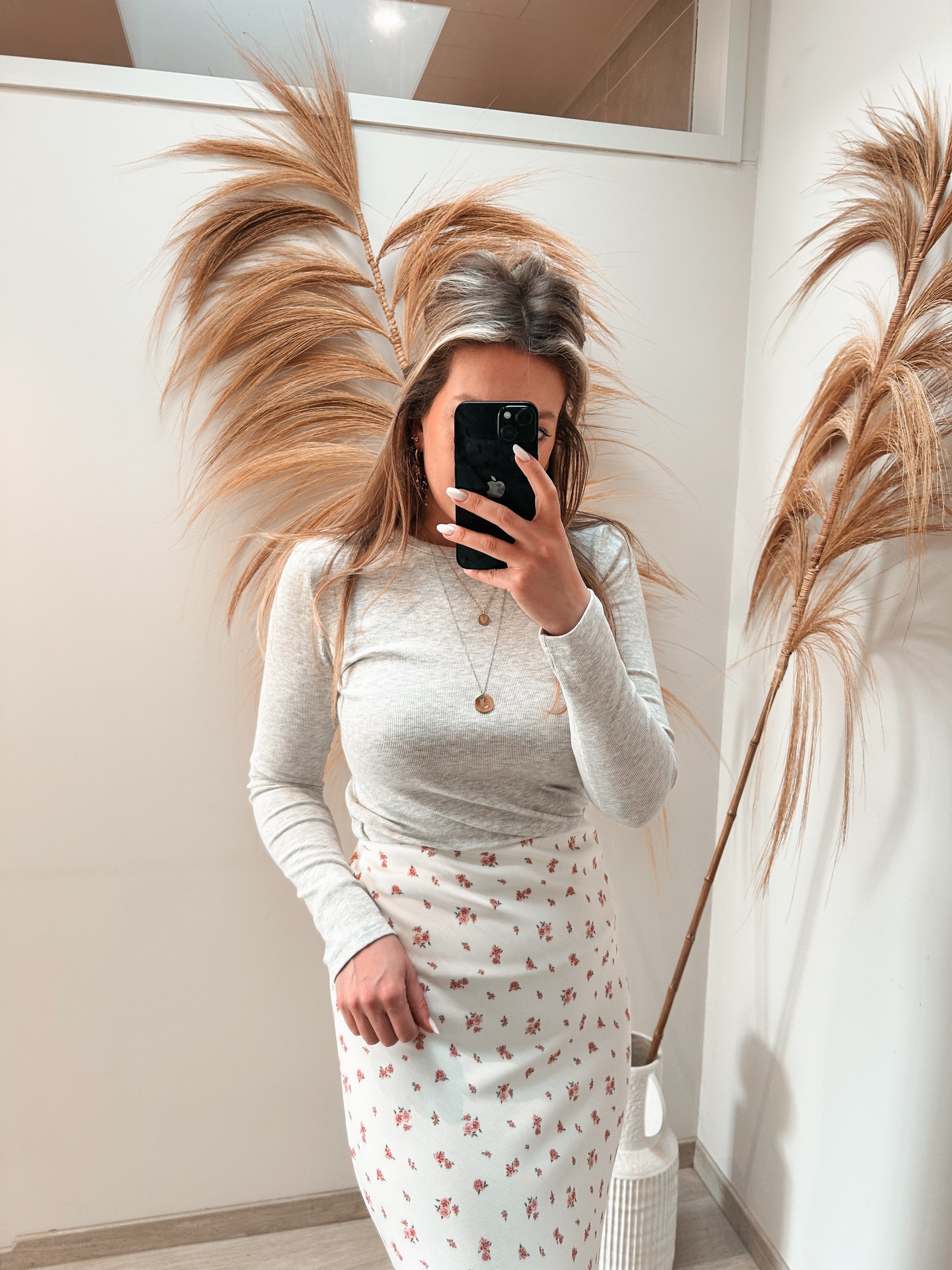 Tara basic stretch shirt - grijs