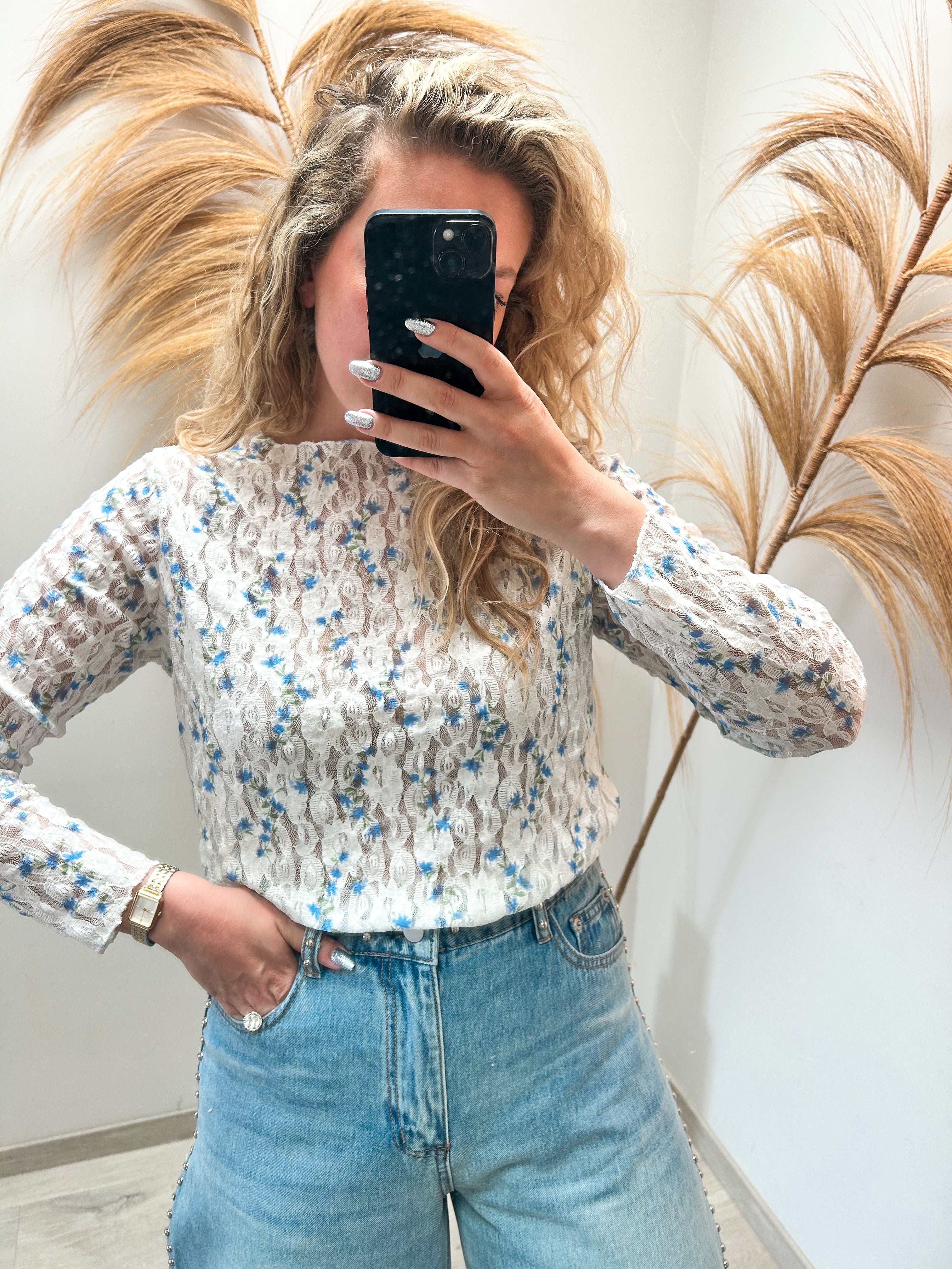 Thea top - blauw