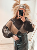 Marcella carreaux knit sweater