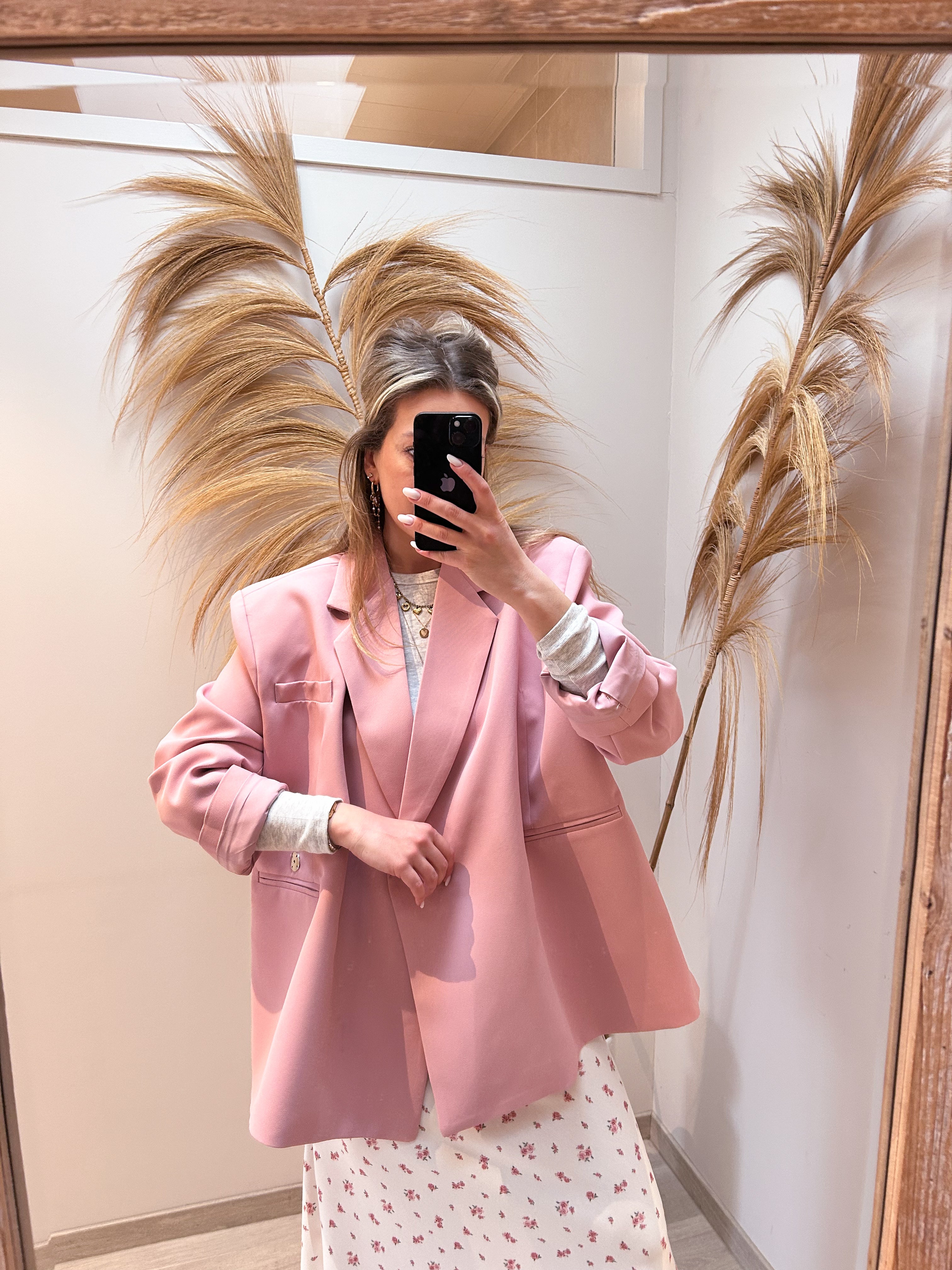 Jackie oversized roze blazer