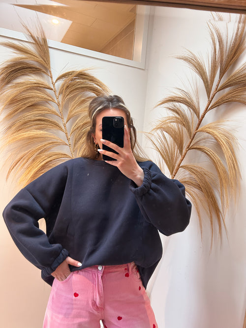 "Dogmom" sweater - donkerblauw