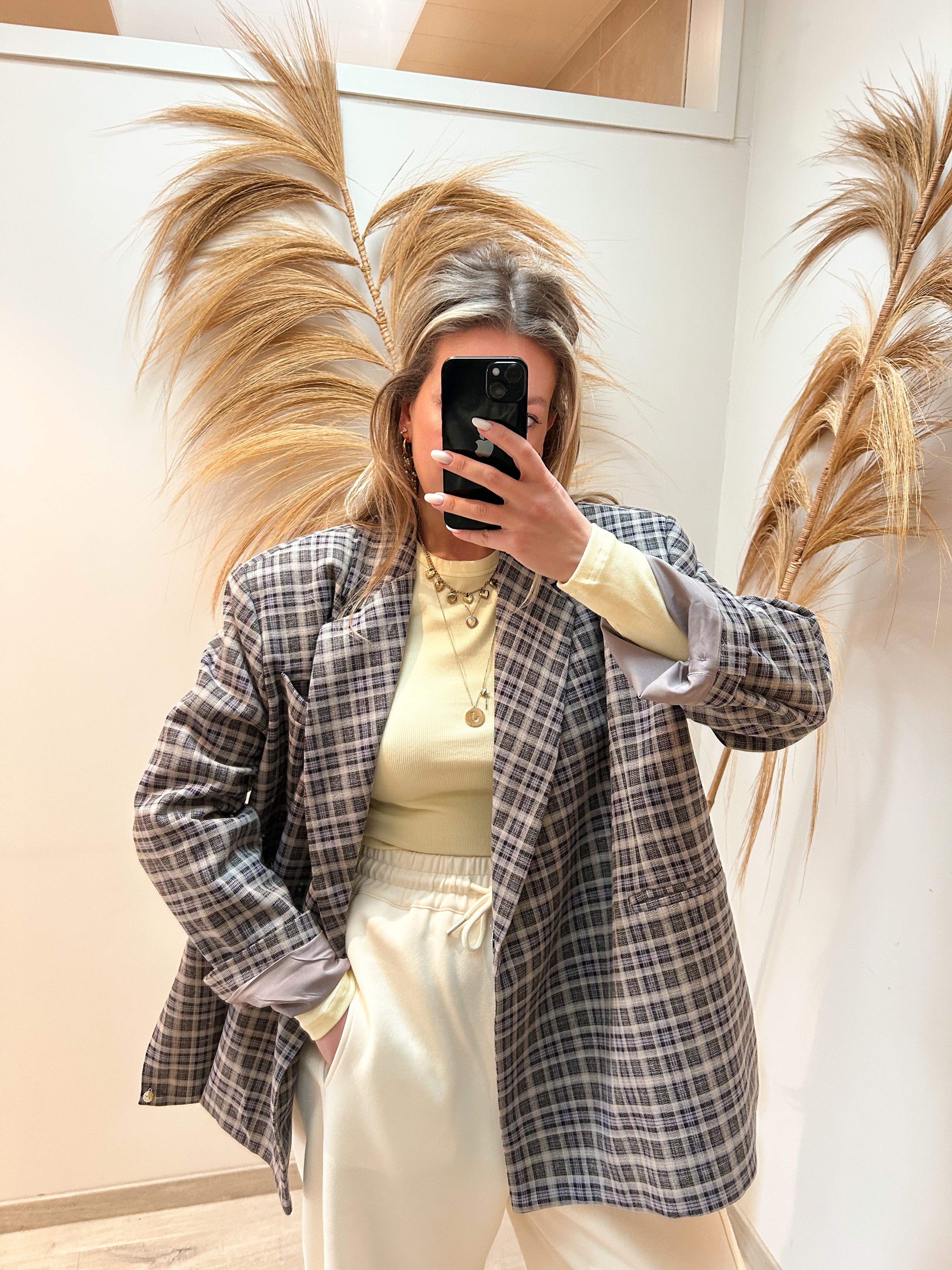 Jackie oversized checkered blazer