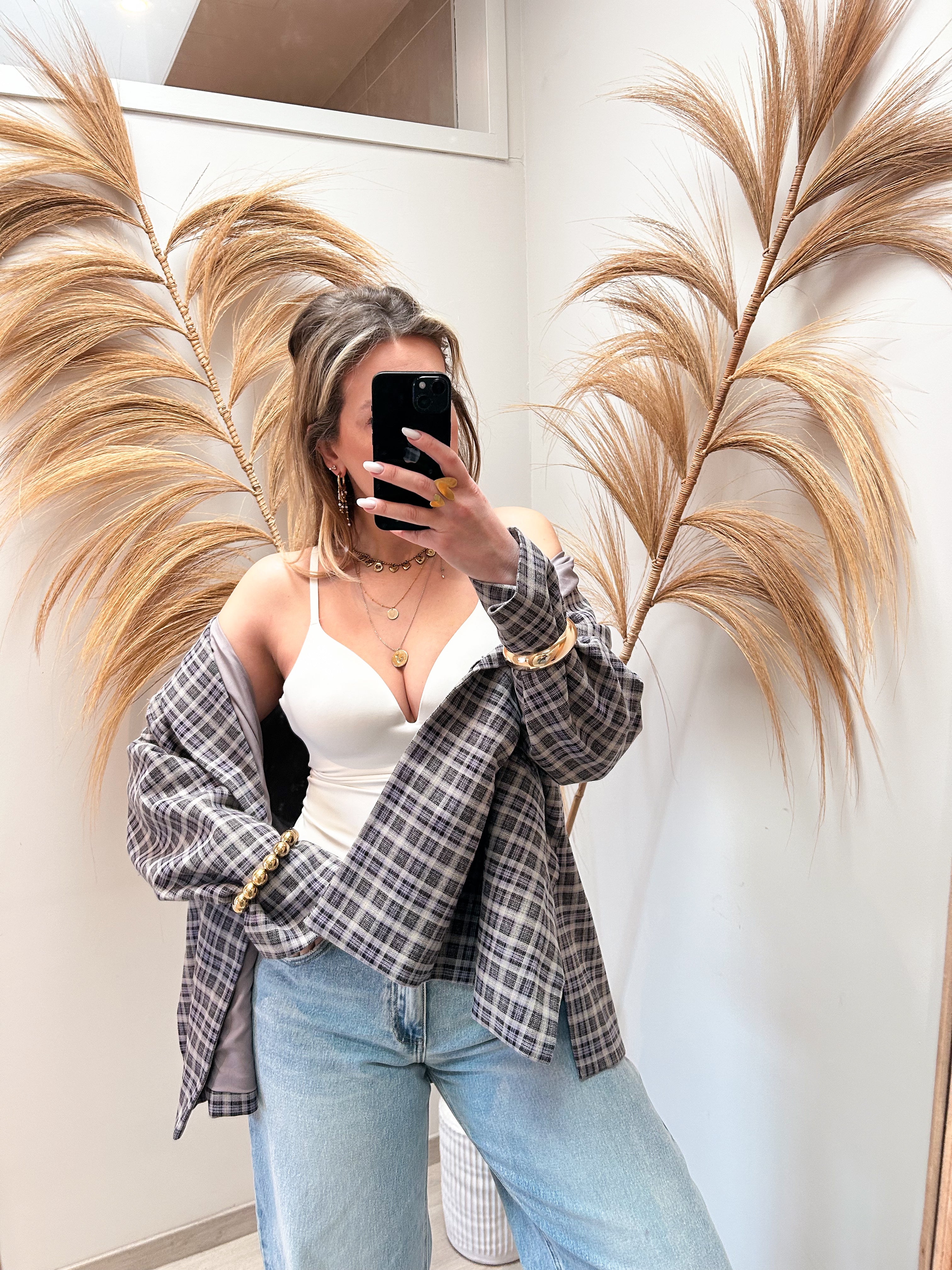 Jackie oversized blazer - checkered