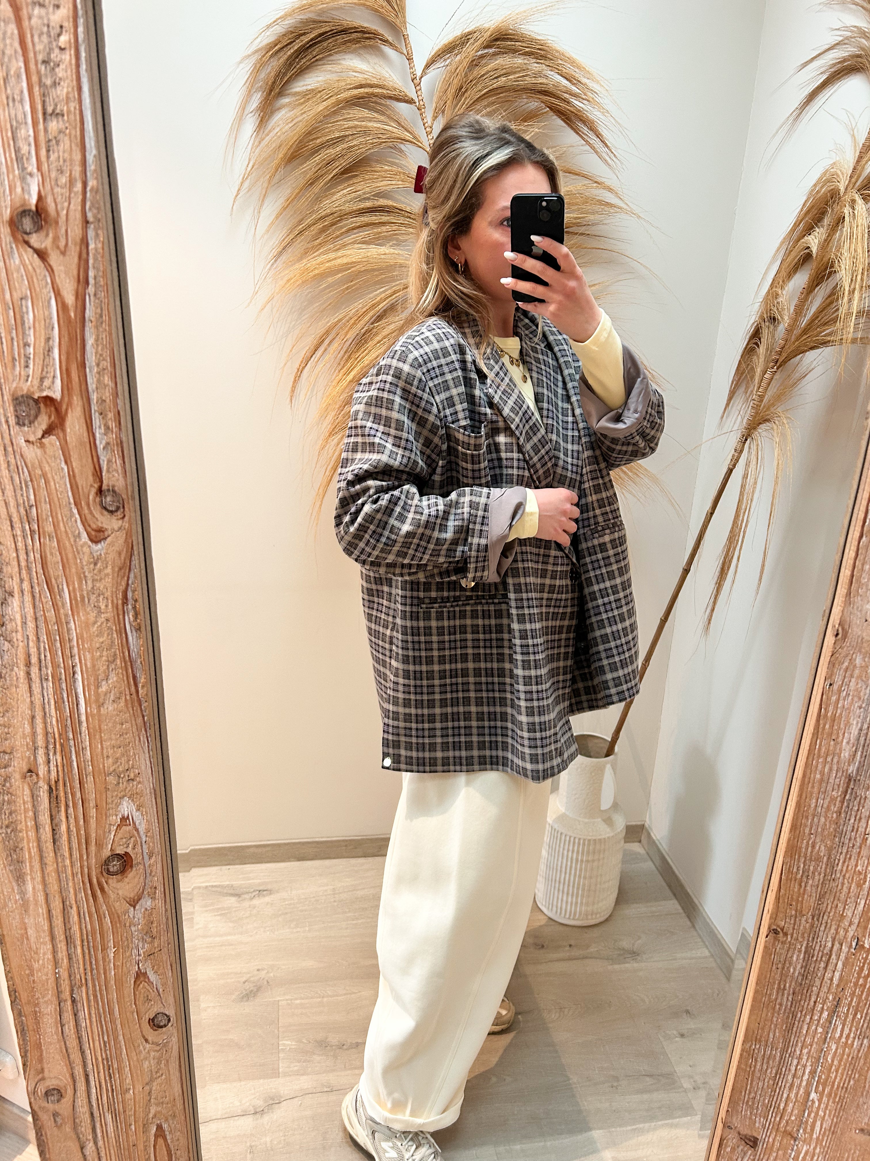 Jackie oversized checkered blazer