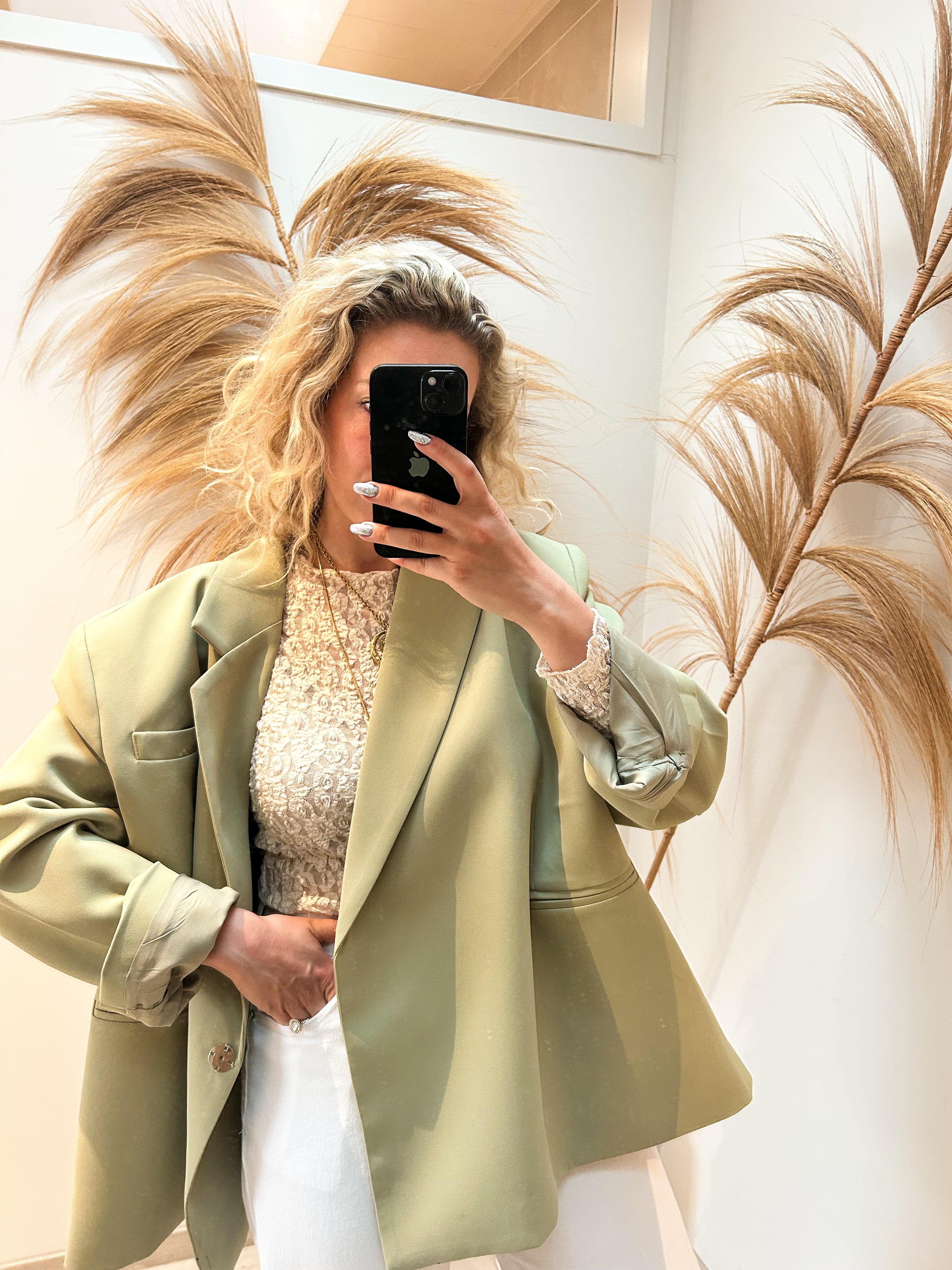 Jackie oversized blazer - lichtgroen