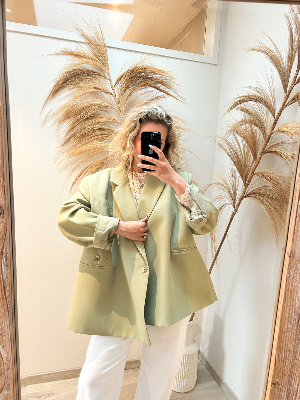 Jackie oversized blazer - lichtgroen