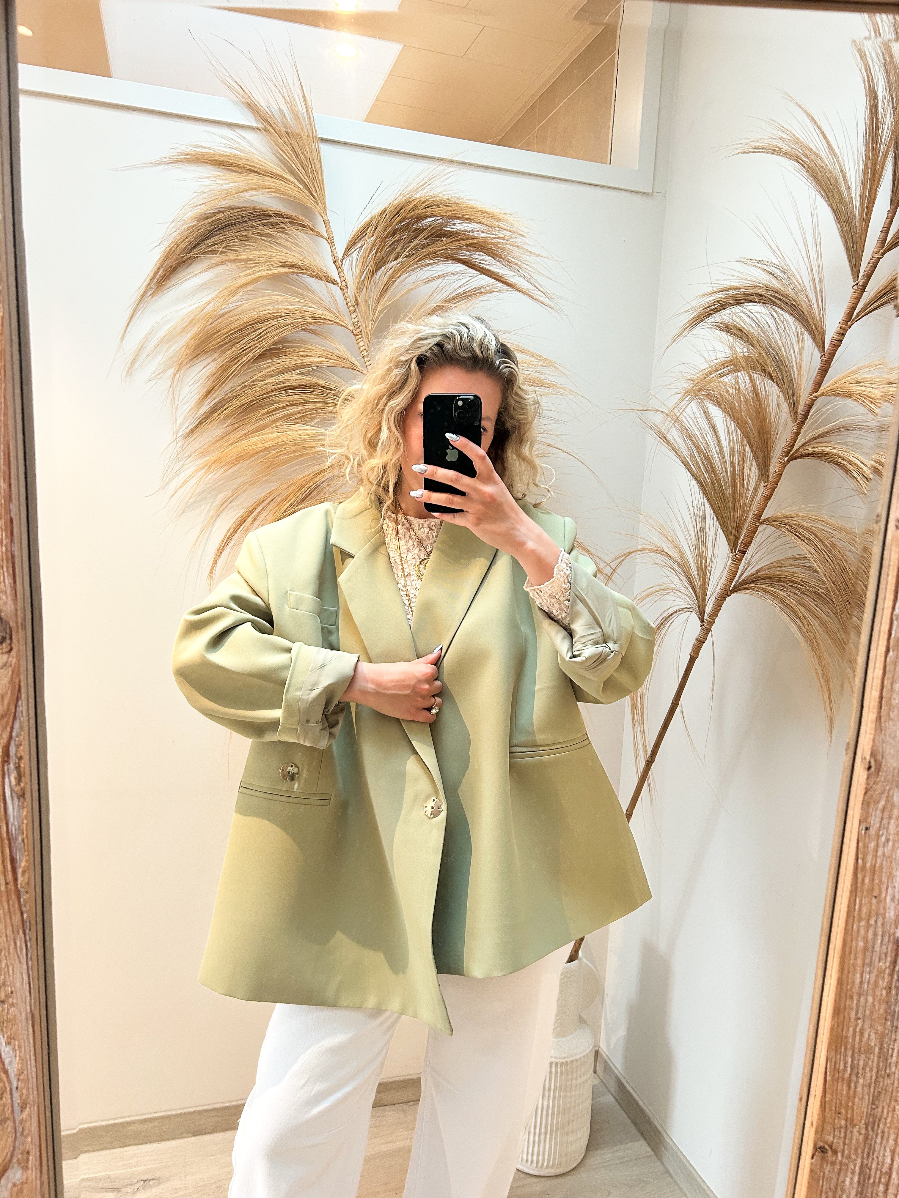 Jackie oversized blazer - lichtgroen