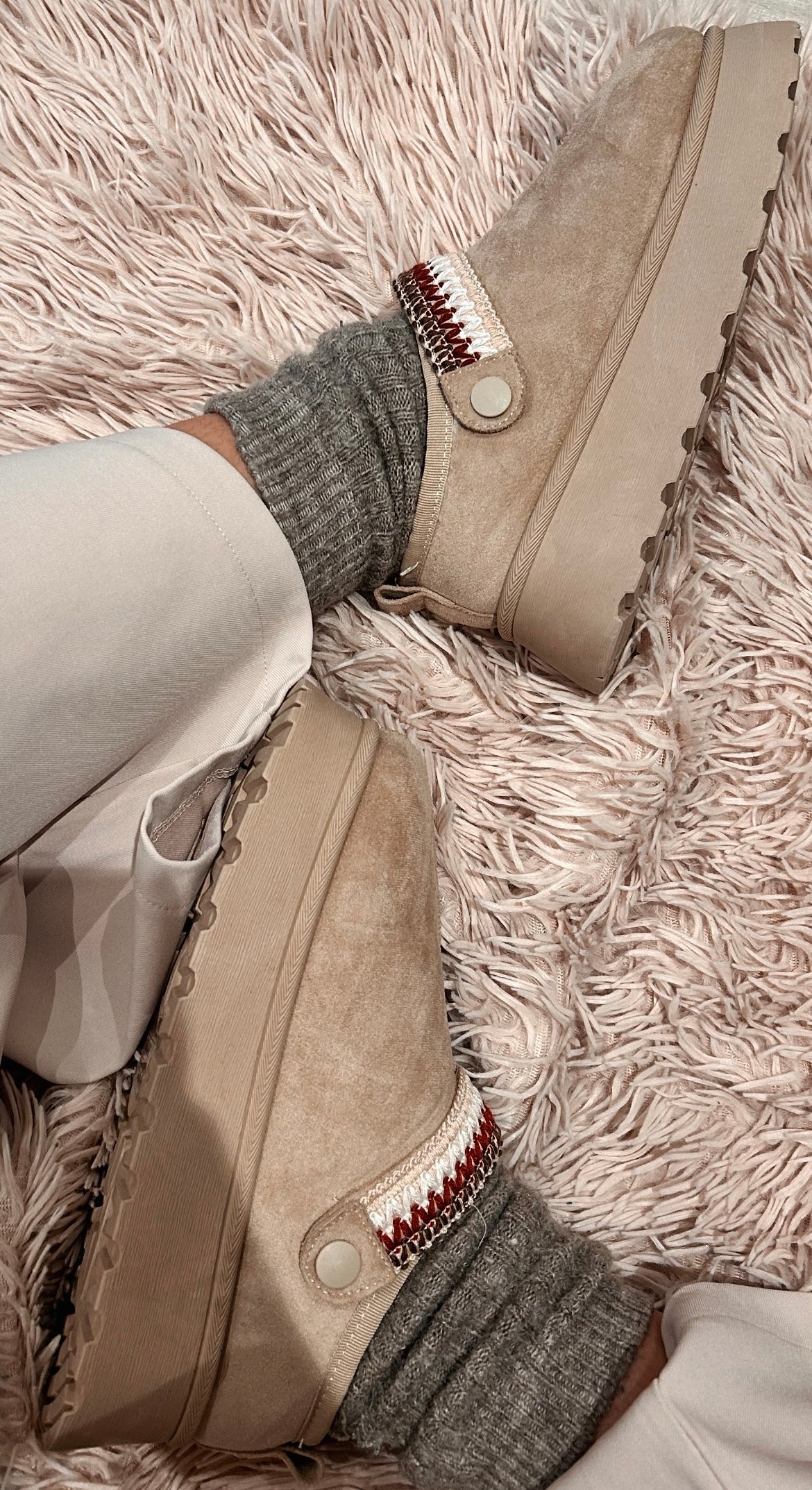 Cosy beige instappers