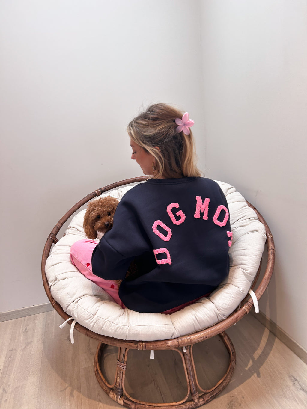 "Dogmom" sweater - donkerblauw