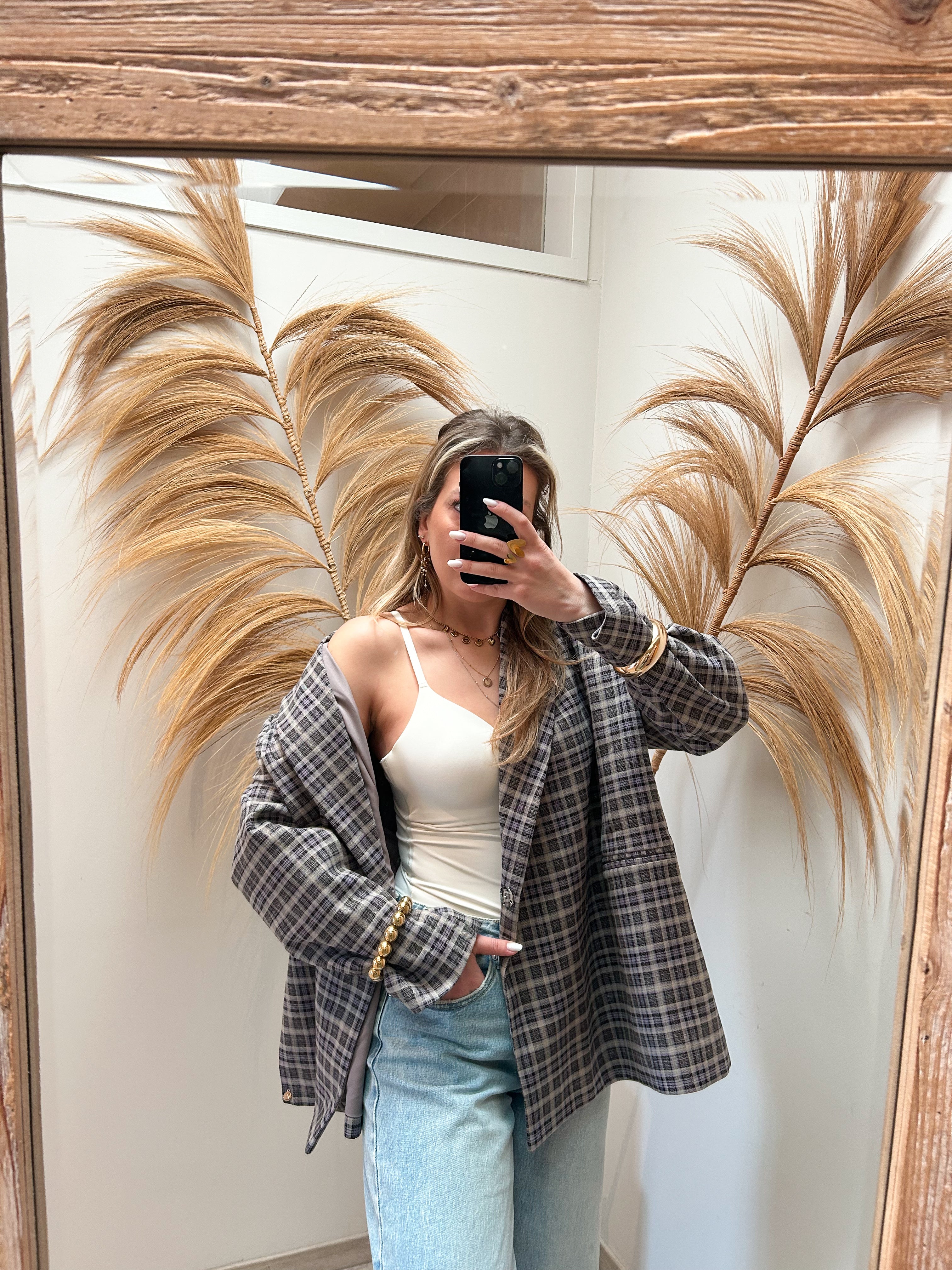 Jackie oversized checkered blazer