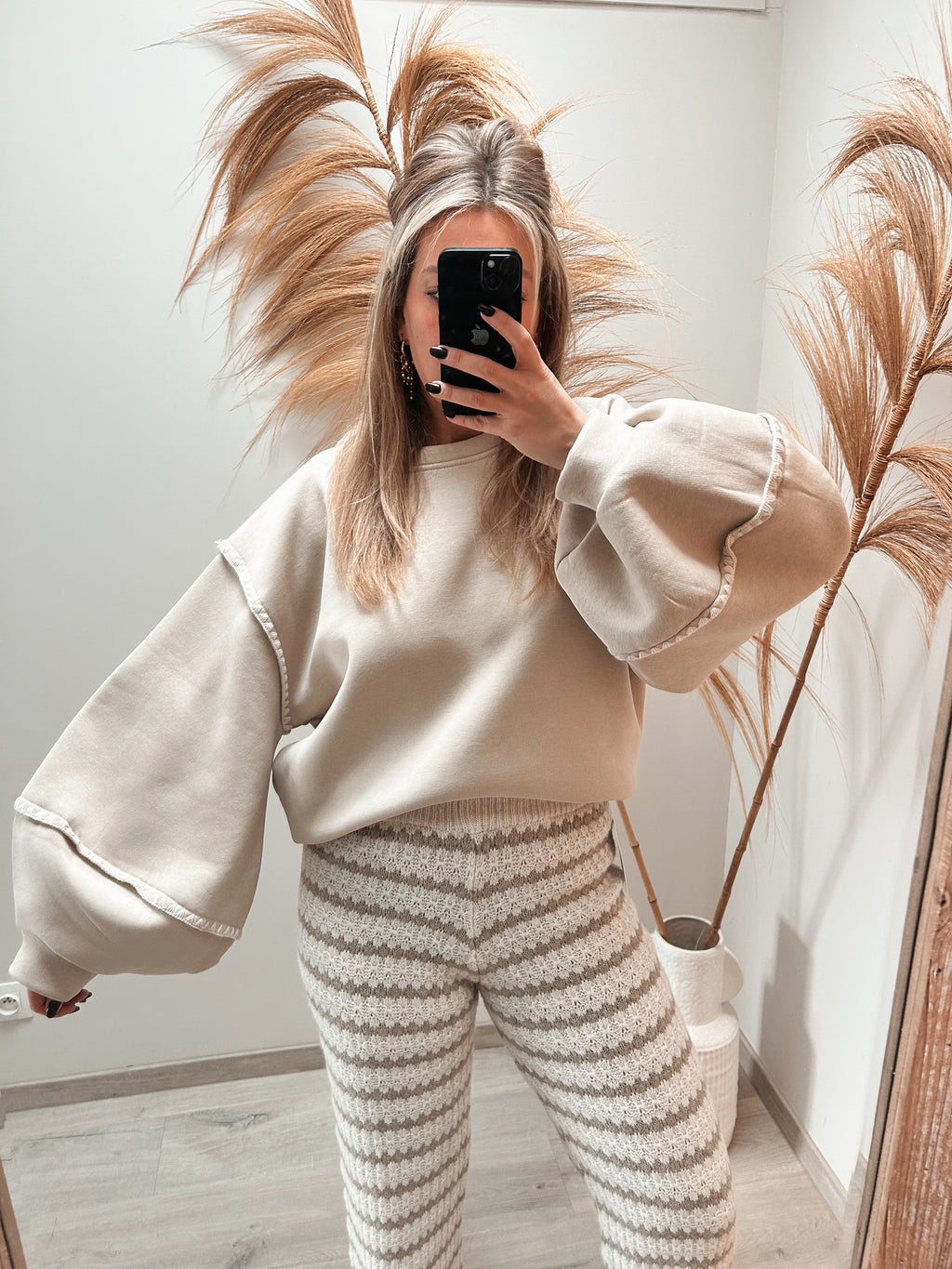 Coco knit pants - crème/beige