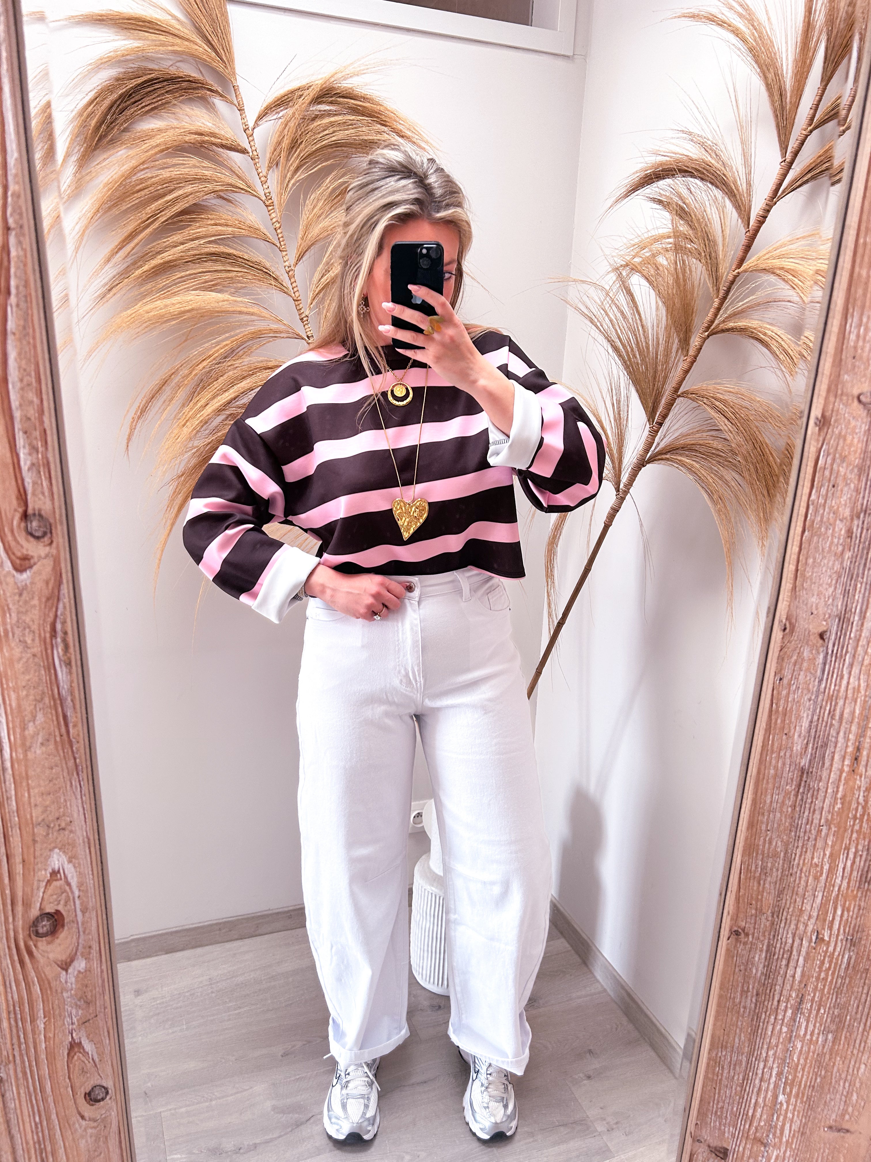 Mona pull - bruin/roze