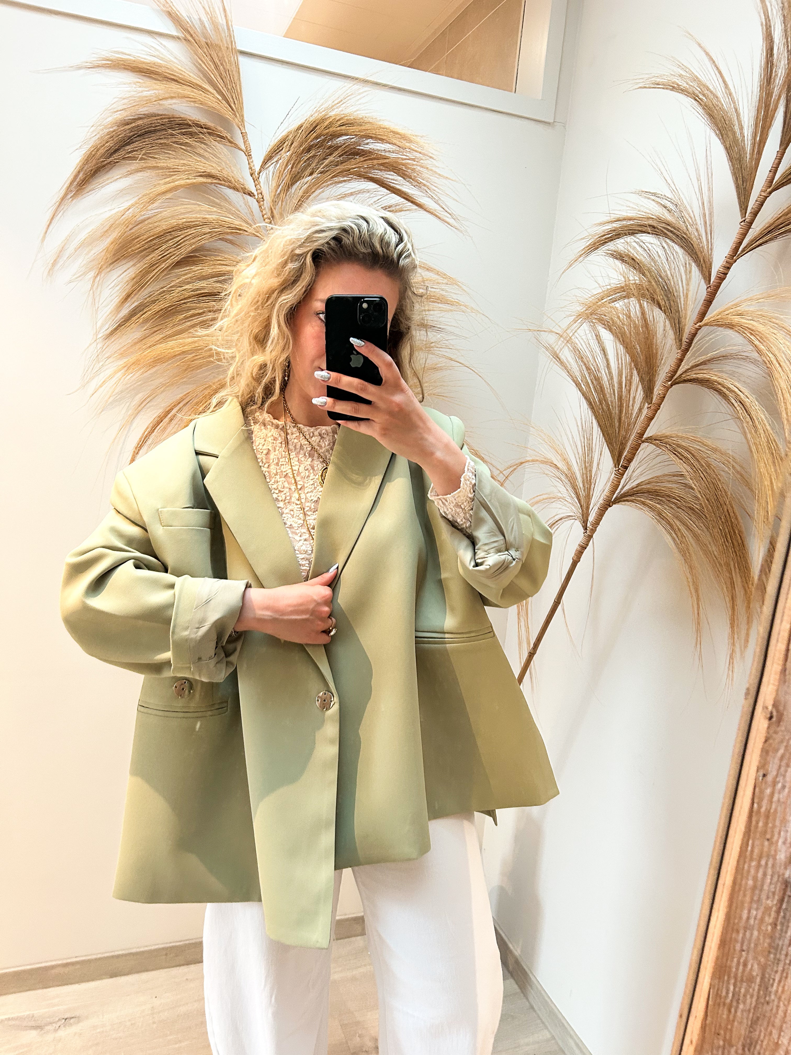 Jackie oversized blazer - lichtgroen
