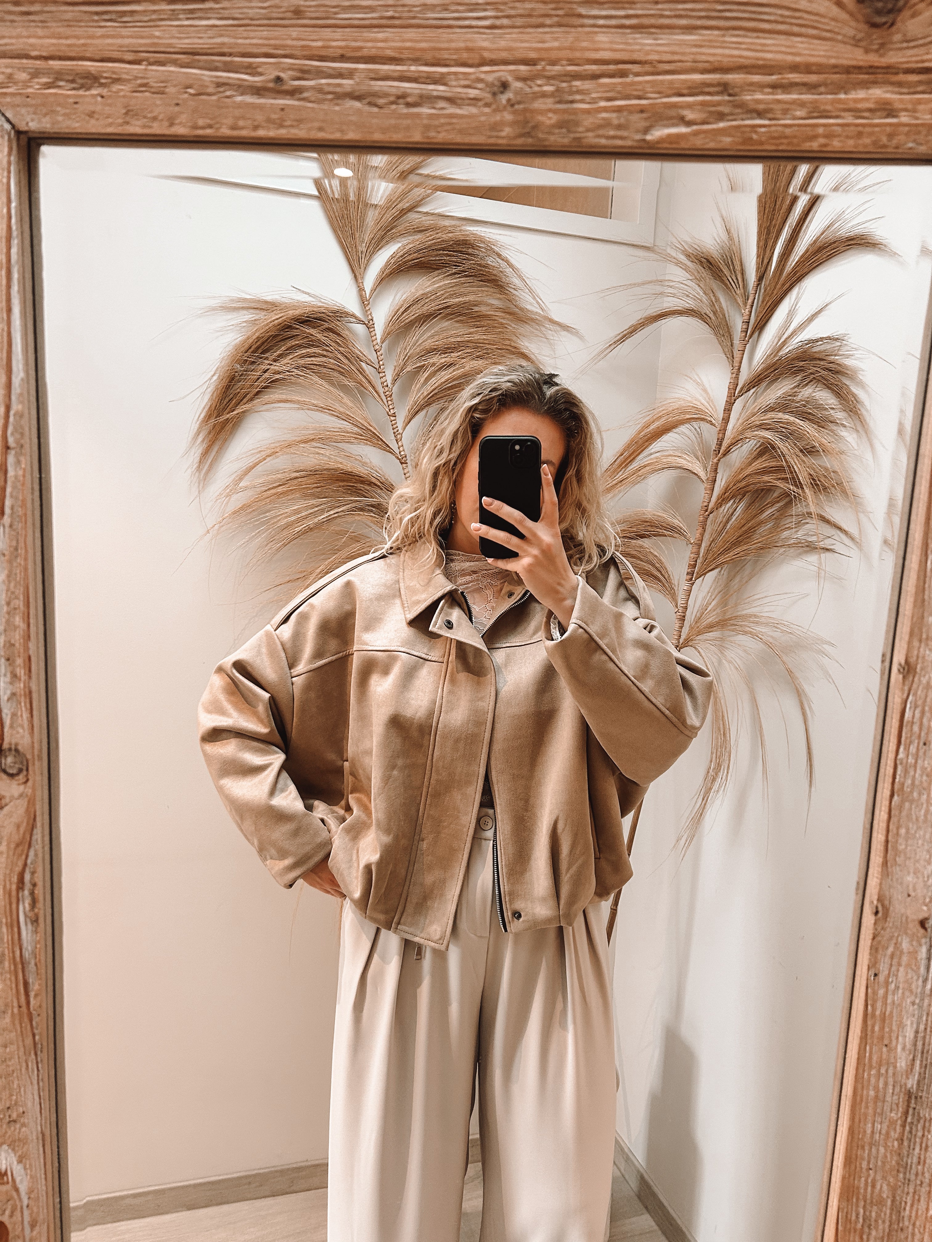 Maddie suede jacket - camel