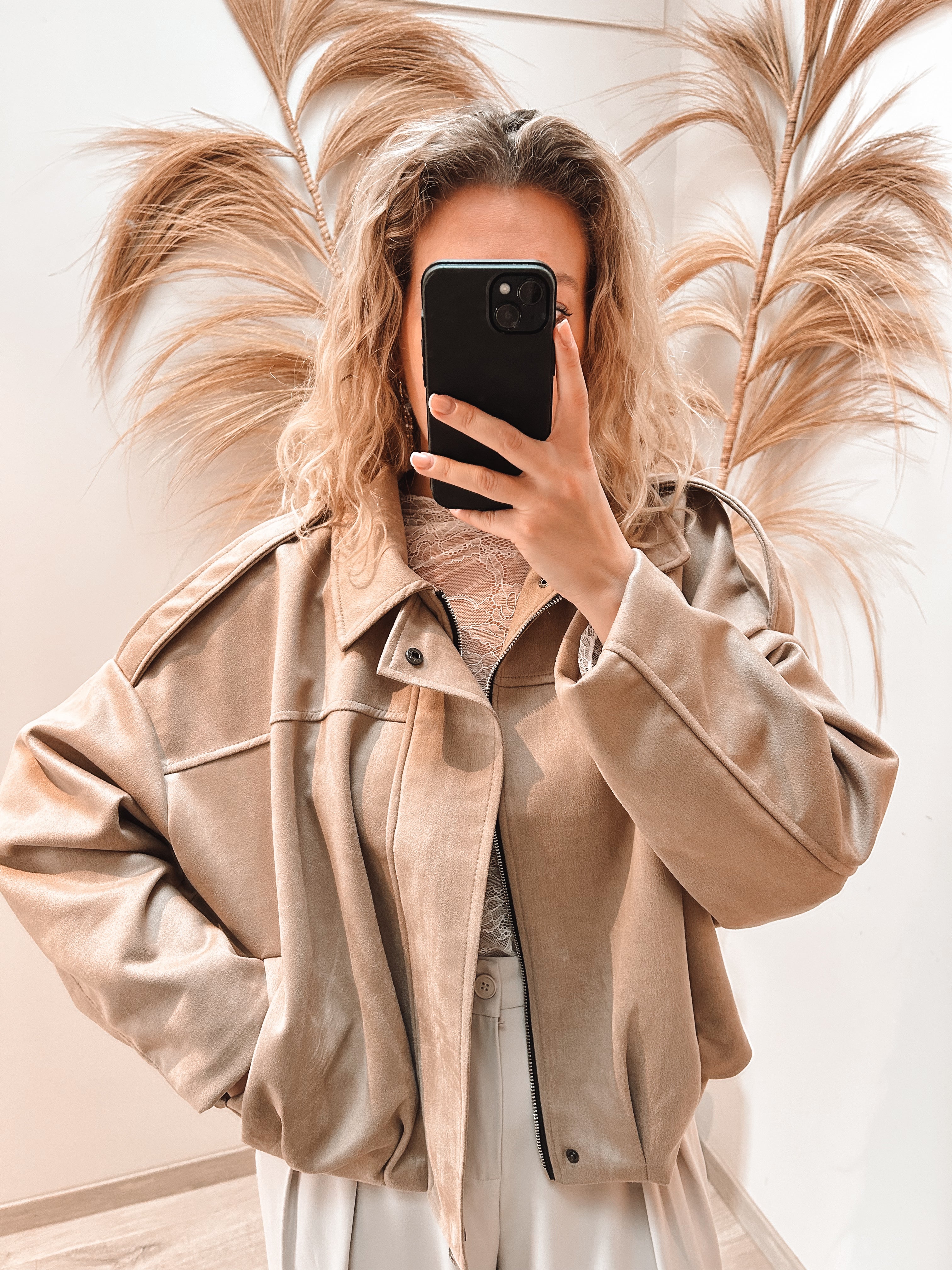 Maddie suede jacket - camel