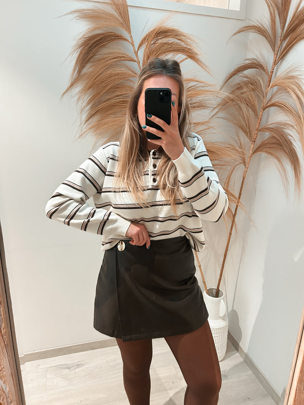 Ruby skort - brown leatherlook